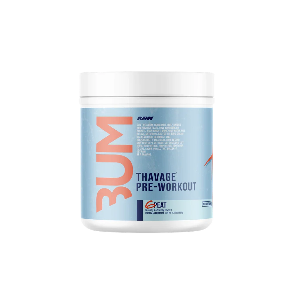 Raw CBum Thavage Preworkout - 40/20 Servings - Strength, Energy, Mass, Power, Muscle
