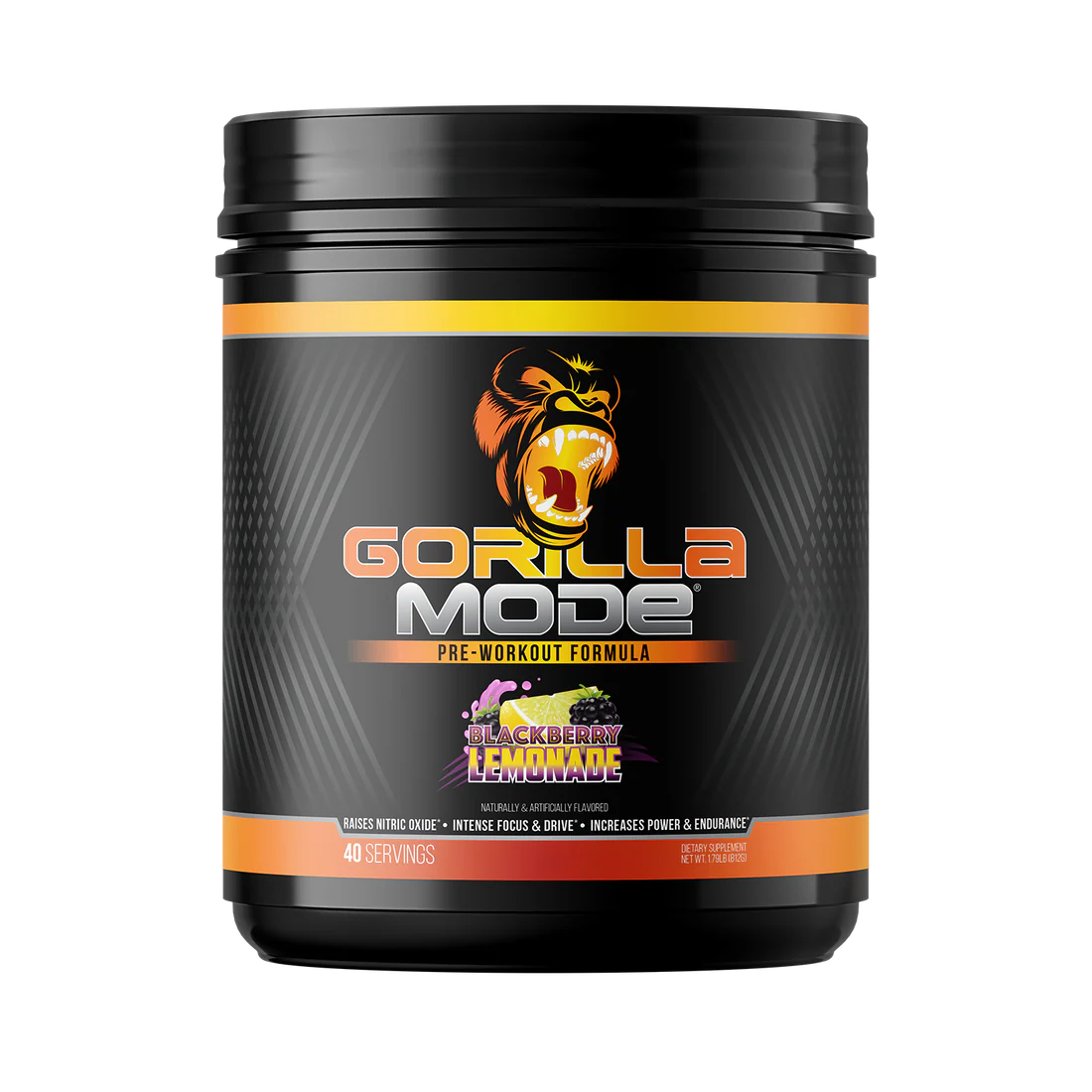 Gorilla Mode 2.0 Red Pre - 40 Servings - Strength, Energy, Muscle Power, Mass