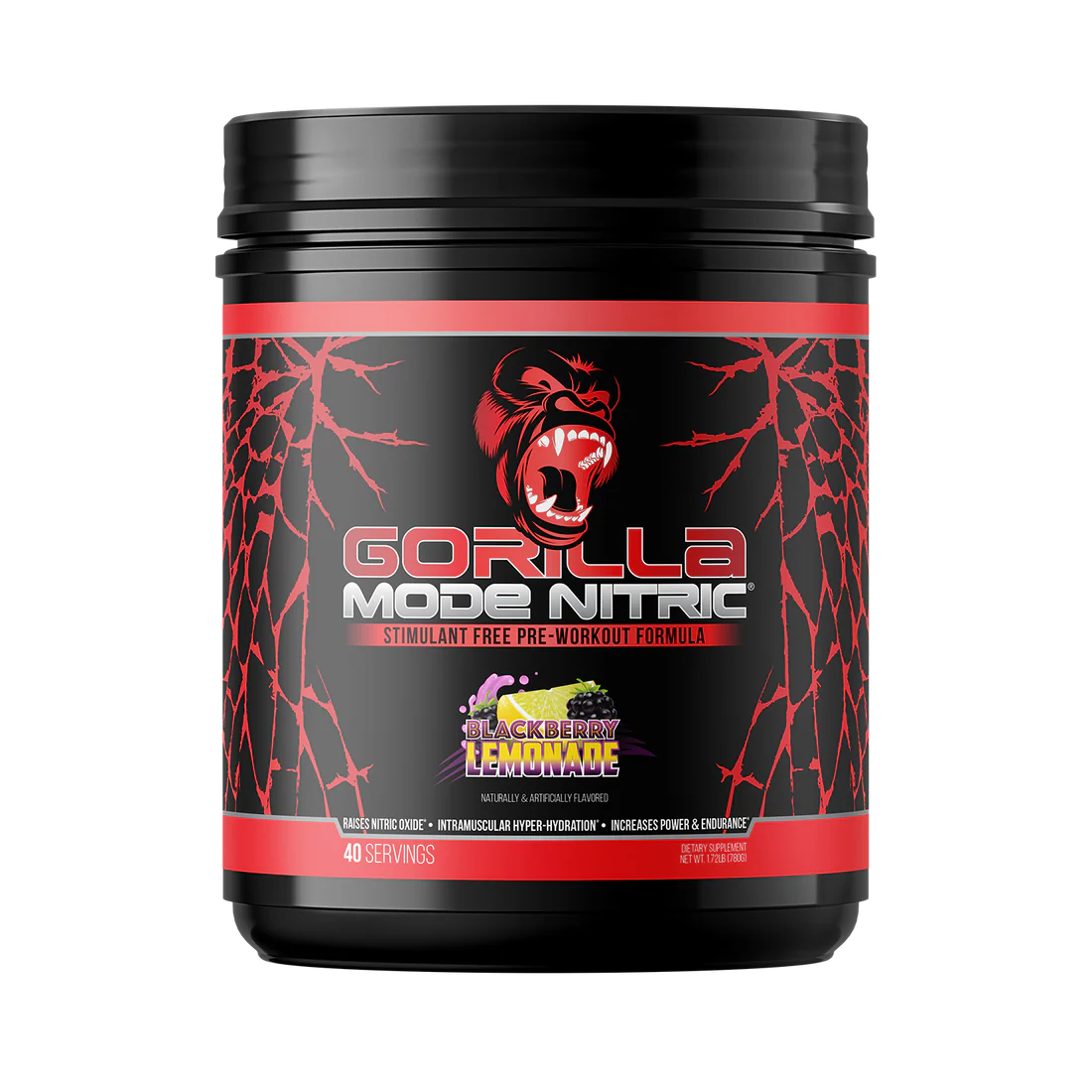 Gorilla Mode Nitric (NONSTIM) Pre - 40 Servings - Strength, Mass, Circulation, Power, Muscle
