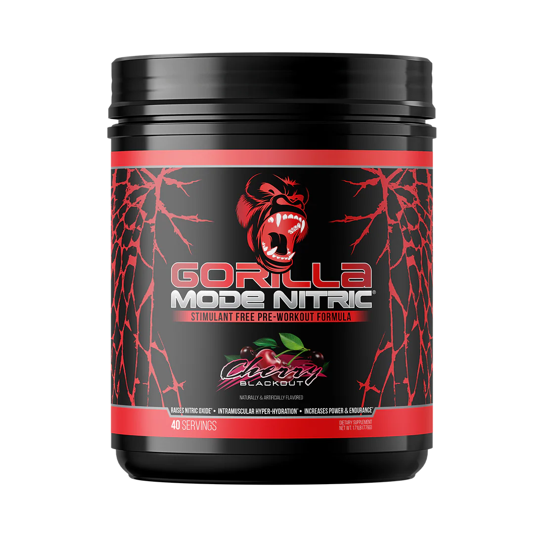 Gorilla Mode Nitric (NONSTIM) Pre - 40 Servings - Strength, Mass, Circulation, Power, Muscle