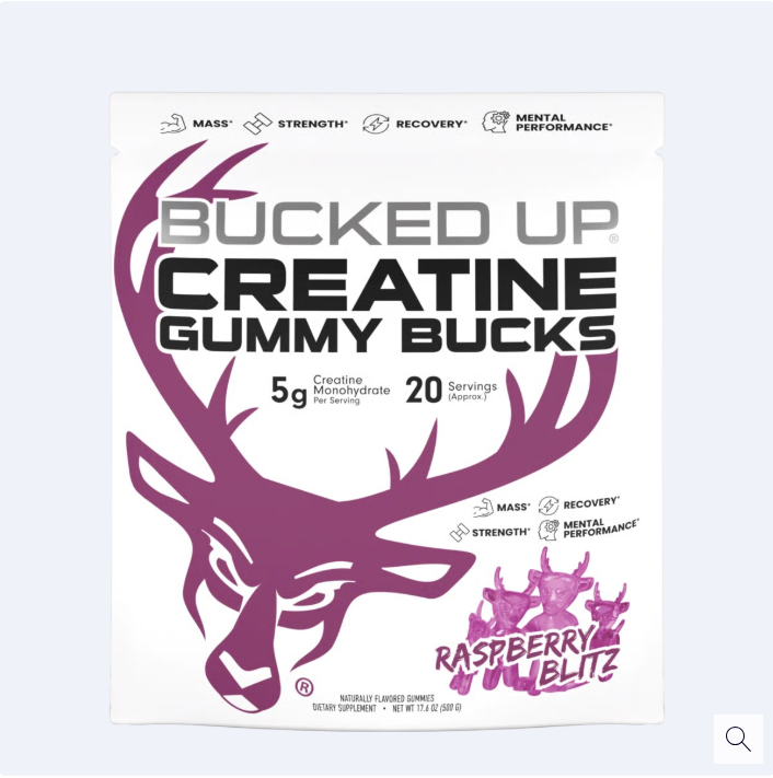 Bucked Up Creatine Gummies -  20 Servings - Muscle, Power, Mass, Energy, Strength