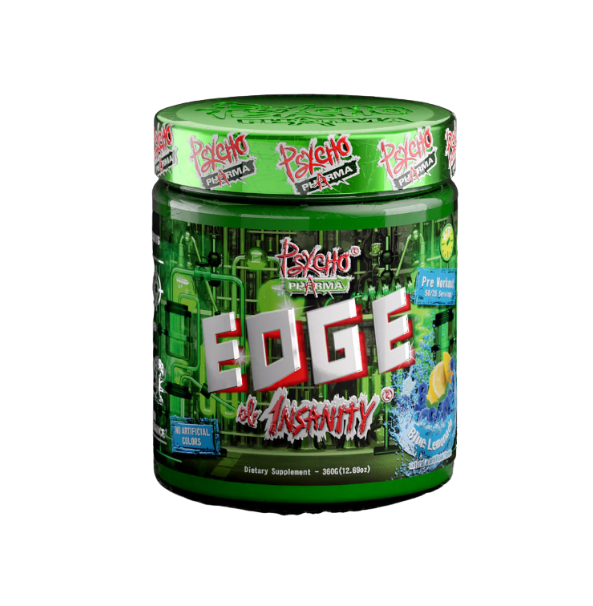 Psycho Pharma Edge of Insanity - 25/50 Servings - Power, Energy, Strength, Mass, Preworkout, Stamina