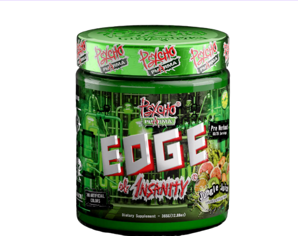 Psycho Pharma Edge of Insanity - 25/50 Servings - Power, Energy, Strength, Mass, Preworkout, Stamina