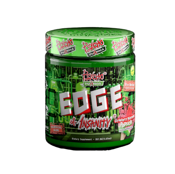 Psycho Pharma Edge of Insanity - 25/50 Servings - Power, Energy, Strength, Mass, Preworkout, Stamina