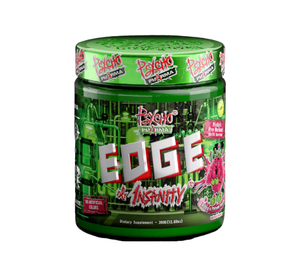 Psycho Pharma Edge of Insanity - 25/50 Servings - Power, Energy, Strength, Mass, Preworkout, Stamina