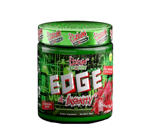 Psycho Pharma Edge of Insanity - 25/50 Servings - Power, Energy, Strength, Mass, Preworkout, Stamina