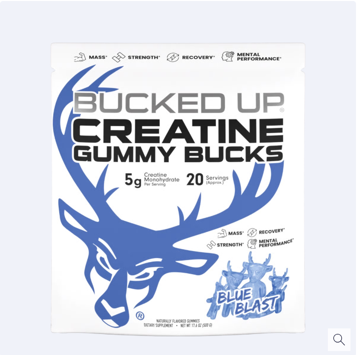 Bucked Up Creatine Gummies -  20 Servings - Muscle, Power, Mass, Energy, Strength