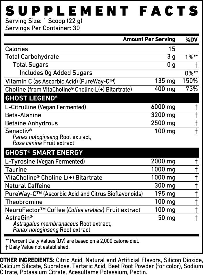 Ghost - V4 Preworkout - 30 Servings - Strength, Energy, Mass, Power, Muscle