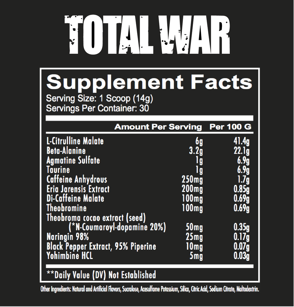 Redcon1 Total War - Preworkout - 30 Servings - Muscle, Energy, Strength, Power, Mass