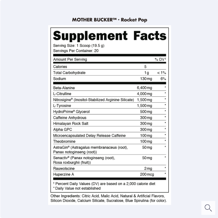 Bucked Up Mother Bucker - 20 Servings - Muscle, Energy, Power, Mass, Strength
