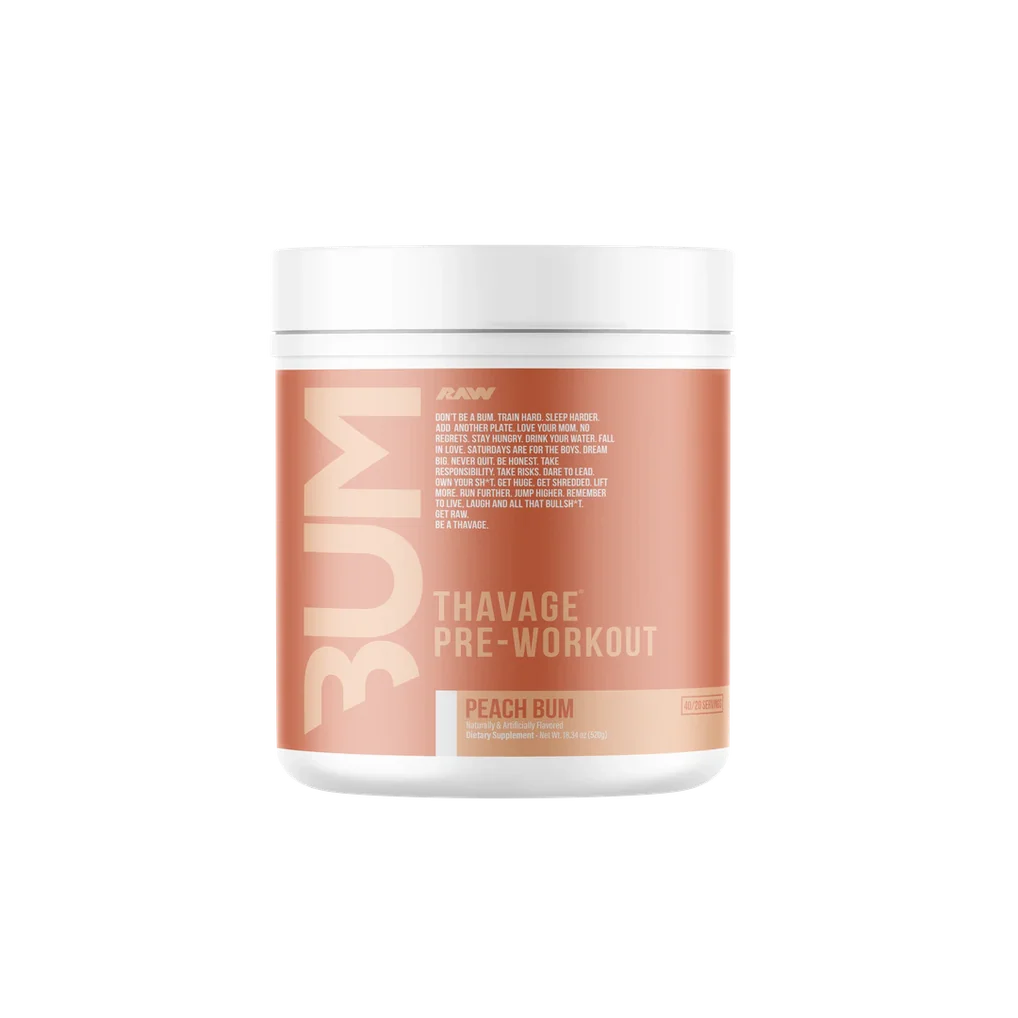 Raw CBum Thavage Preworkout - 40/20 Servings - Strength, Energy, Mass, Power, Muscle