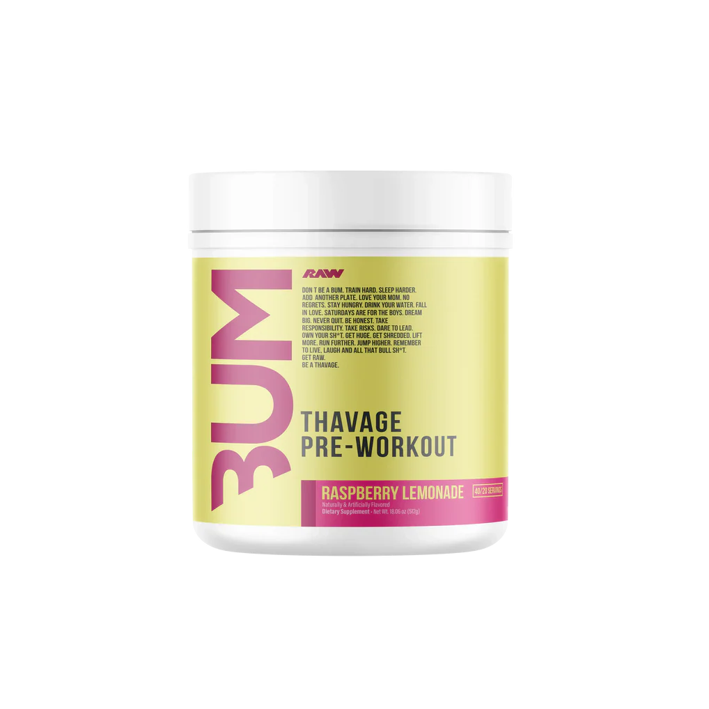 Raw CBum Thavage Preworkout - 40/20 Servings - Strength, Energy, Mass, Power, Muscle